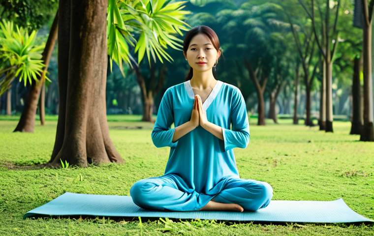 **

"A woman in a modest, long-sleeved dress practices yoga outdoors in a Vietnamese park, early morning sunlight, fully clothed, appropriate attire, safe for work, perfect anatomy, natural proportions, lush greenery, serene atmosphere, family-friendly, professional photography, high quality."

**